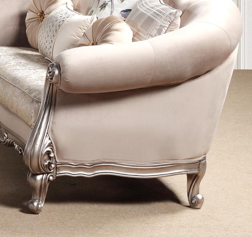 Cristina Traditional Style Loveseat in Silver finish Wood Cosmos Furniture