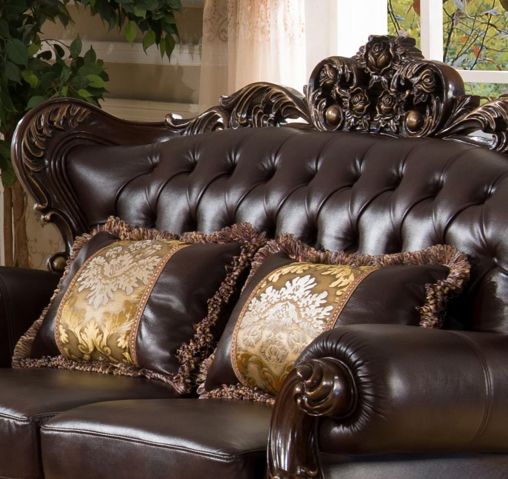 Vanessa Traditional Style Loveseat in Walnut finish Wood Cosmos Furniture