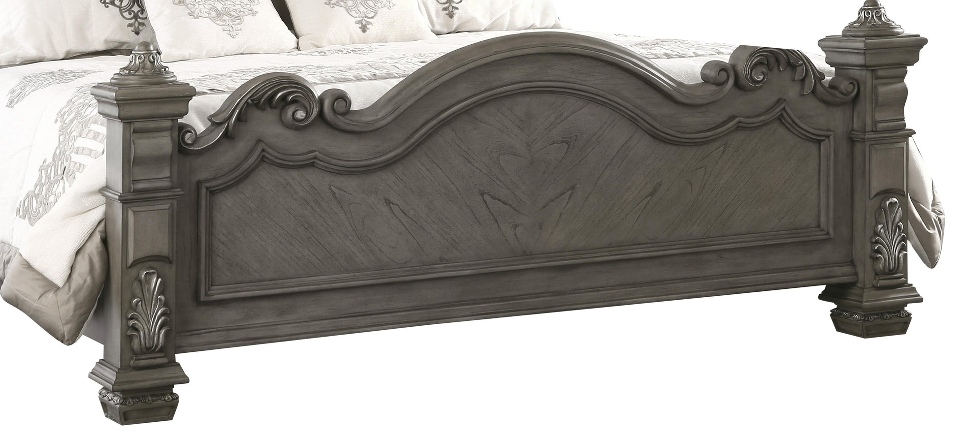 Silvy Transitional Style King Bed in Gray finish Wood Cosmos Furniture