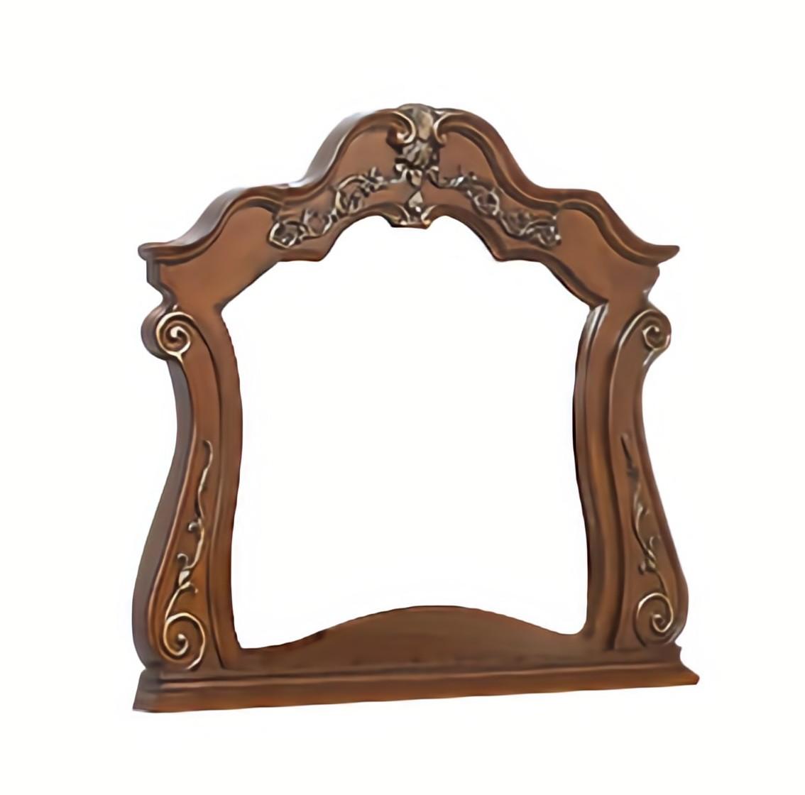 Cleopatra Traditional Style Mirror in Cherry finish Wood Cosmos Furniture