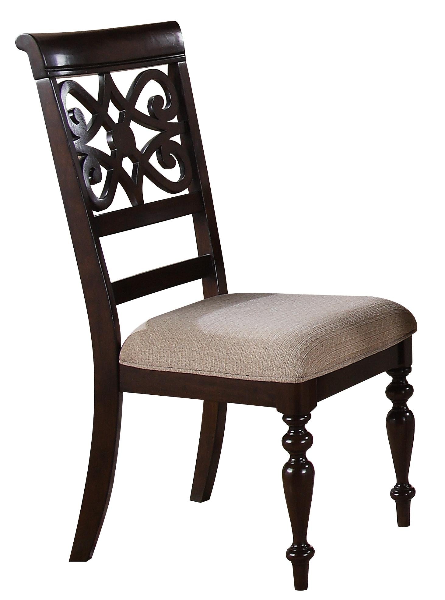 Zora Transitional Style Dining Chair in Cherry finish Wood Cosmos Furniture