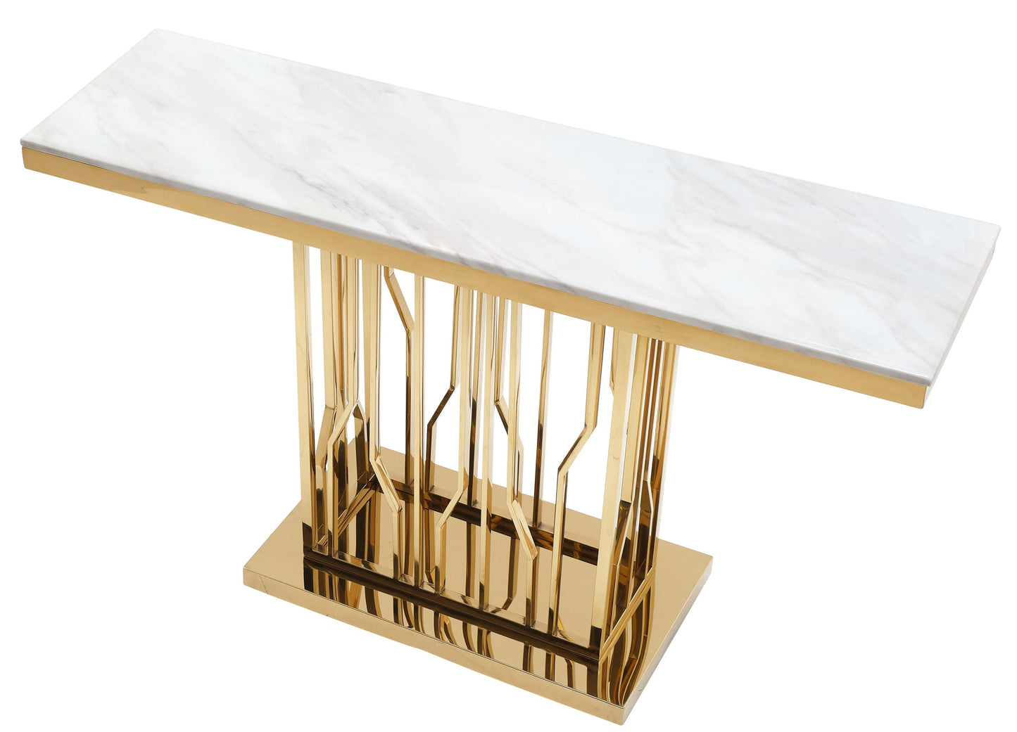 Pandora Modern Style Marble Console Table with Metal Base Cosmos Furniture