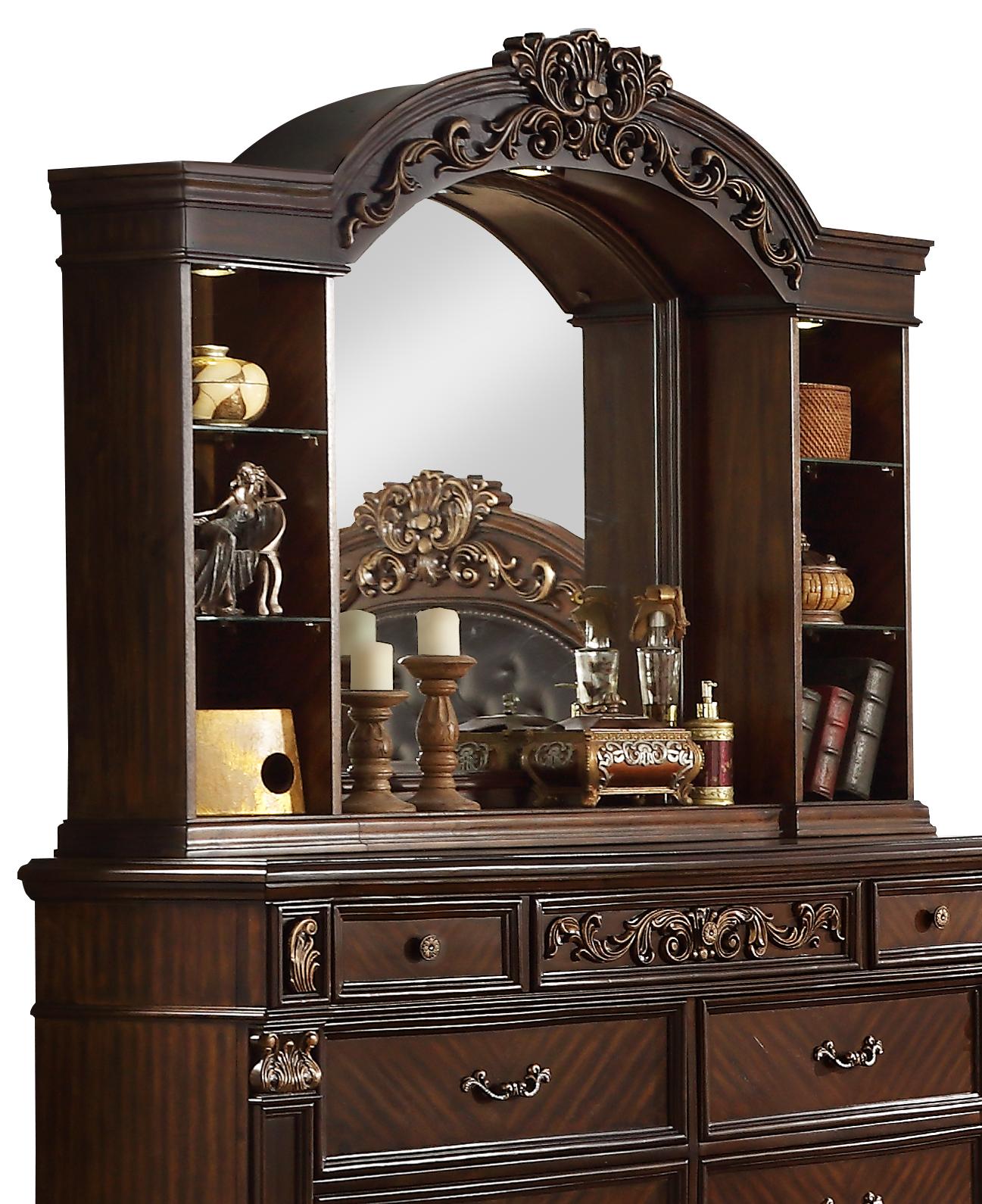 Aspen Traditional Style Mirror in Cherry finish Wood Cosmos Furniture