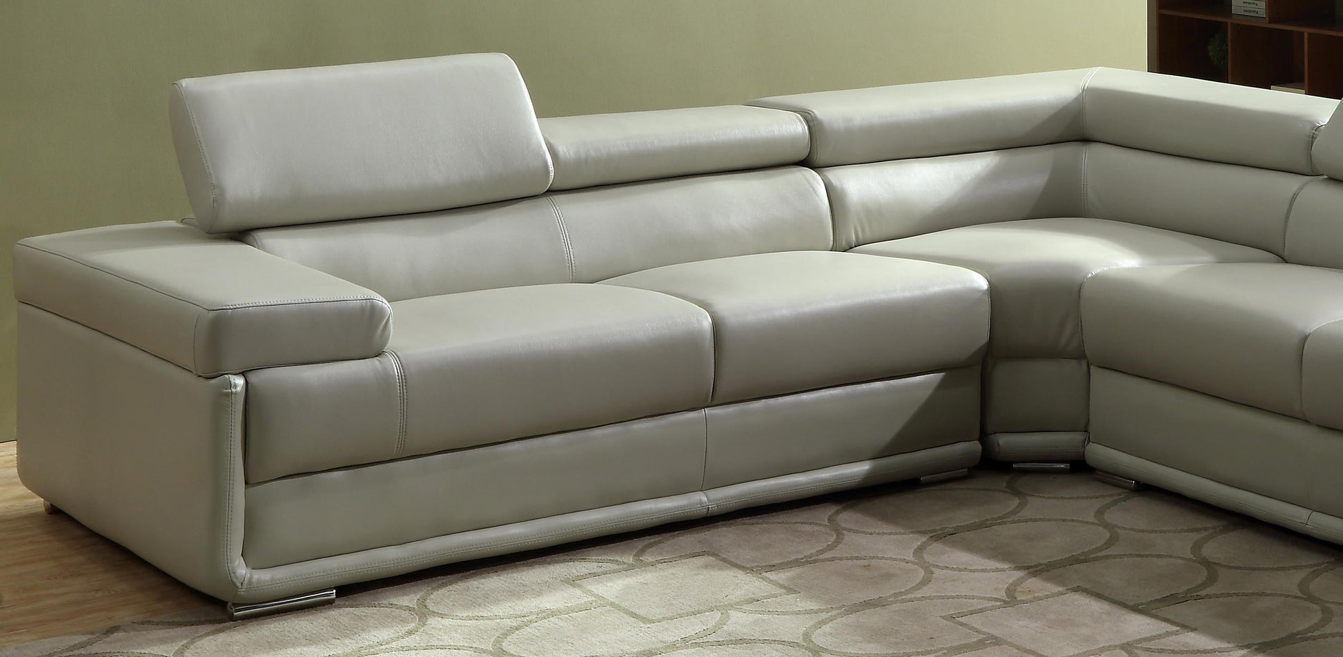 Zenith Beige Sectional in Faux Leather Cosmos Furniture