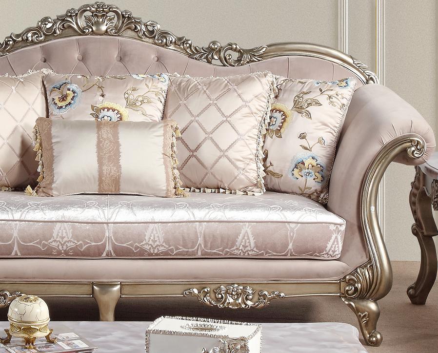 Ariana Traditional Style Loveseat in Champagne finish Wood Cosmos Furniture