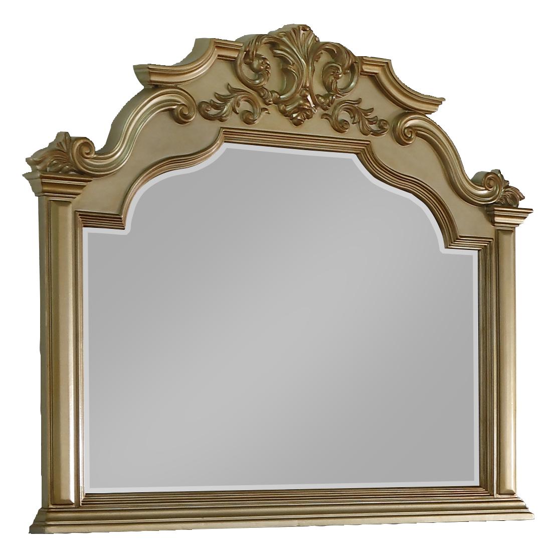 Miranda Transitional Style Mirror in Gold finish Wood Cosmos Furniture