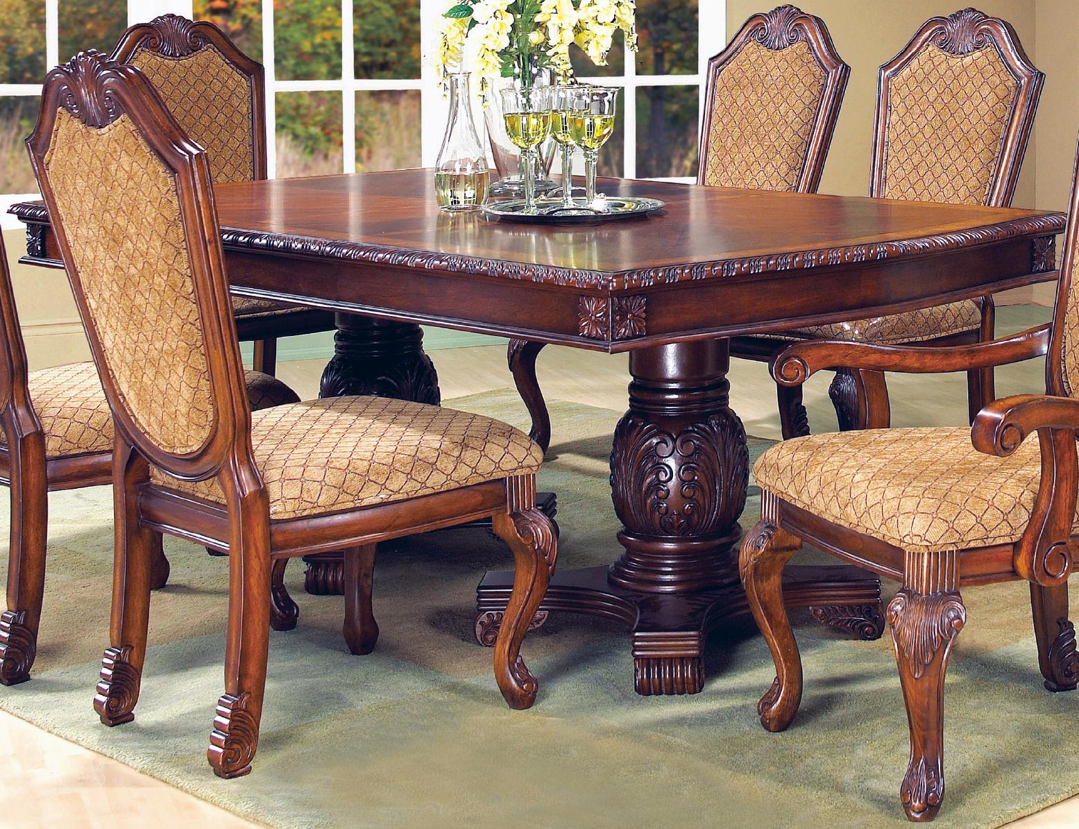 Veronica Cherry Traditional Style Dining Table in Cherry finish Wood Cosmos Furniture