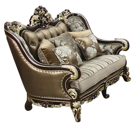 Monica Traditional Style Loveseat in Cherry finish Wood Cosmos Furniture