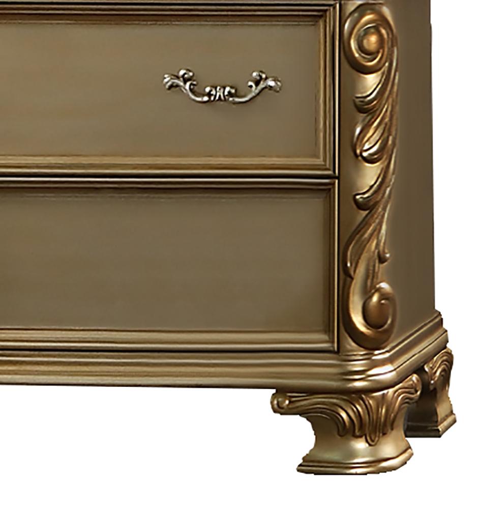 Miranda Transitional Style Chest in Gold finish Wood Cosmos Furniture