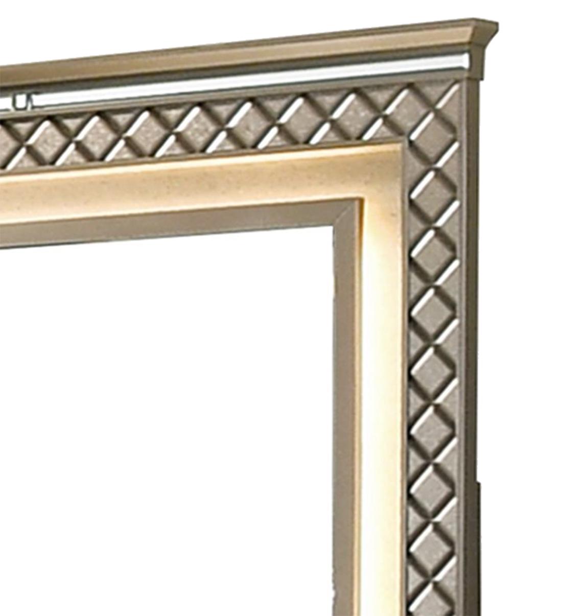 Coral Contemporary Style Mirror in Bronze finish Wood Cosmos Furniture