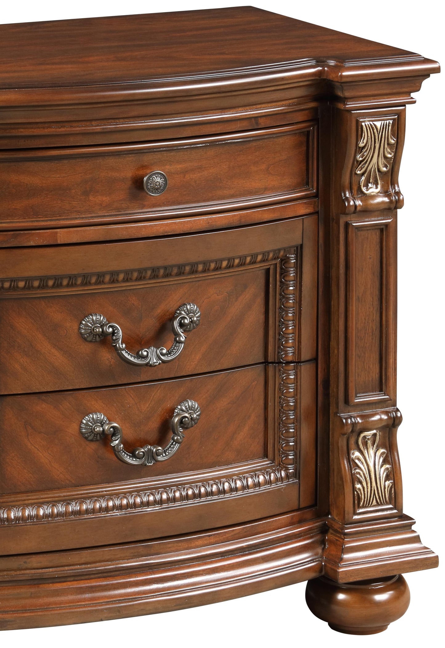 Viviana Traditional Style Nightstand in Caramel finish Wood Cosmos Furniture