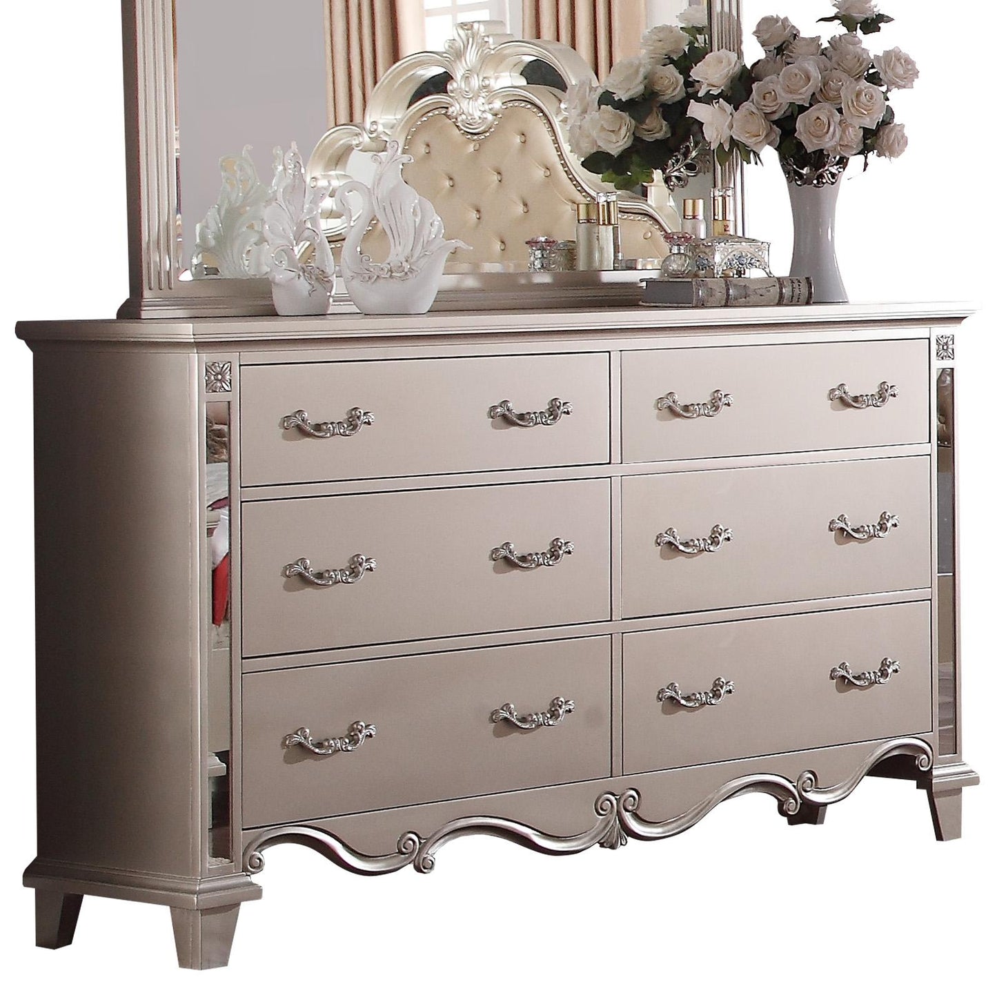 Sonia Contemporary Style Dresser in Beige finish Wood Cosmos Furniture