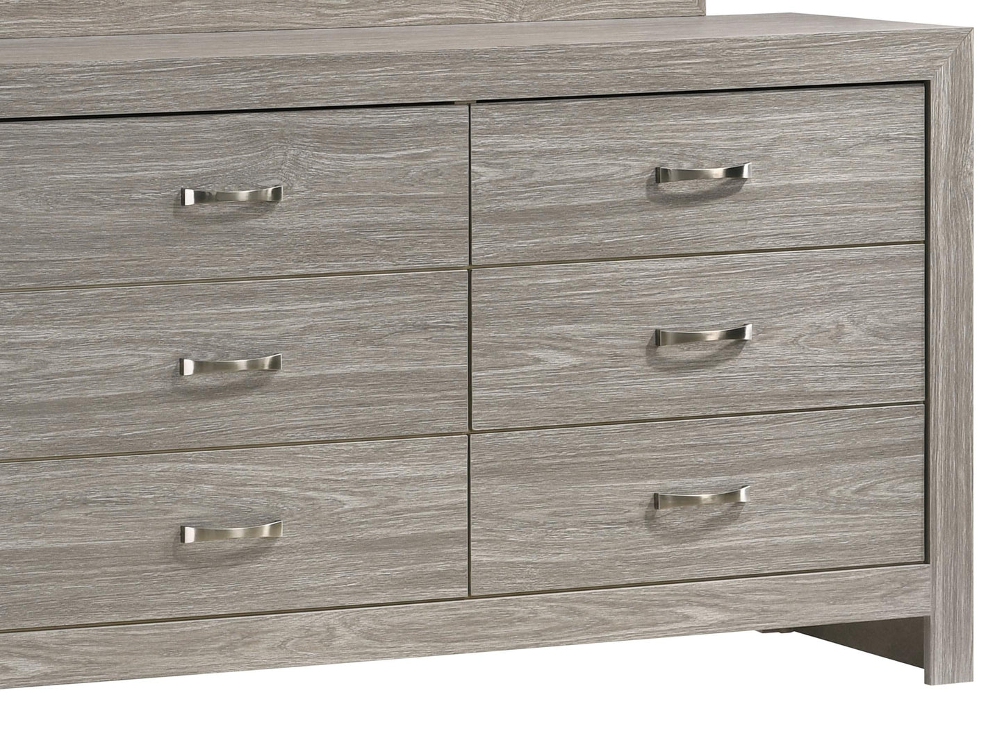 Yasmine White Modern Style Dresser in Gray finish Wood Cosmos Furniture