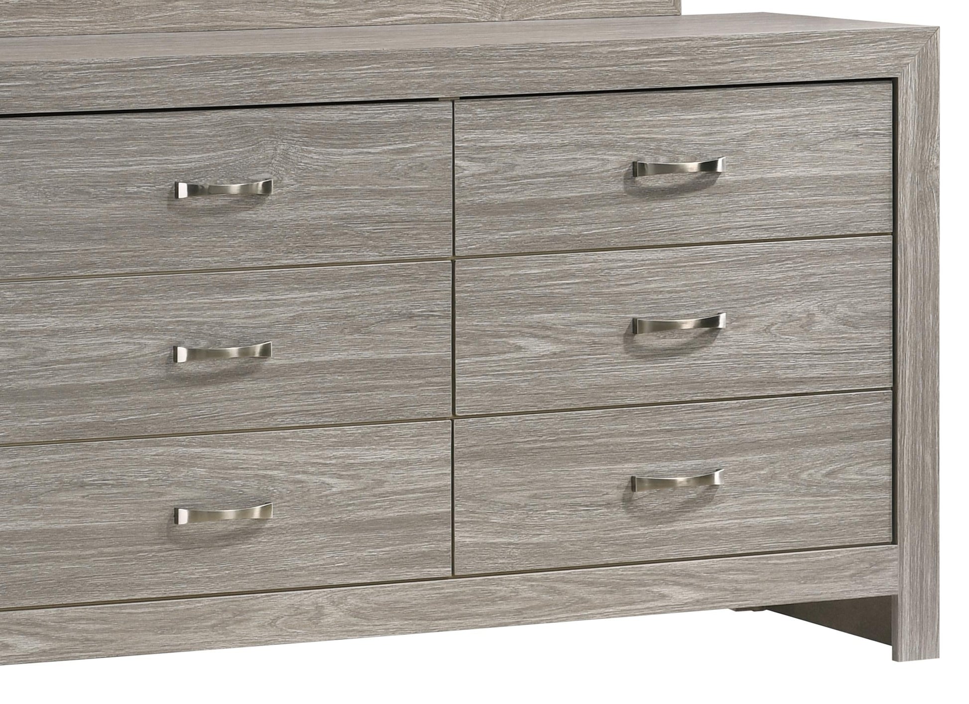 Yasmine White Modern Style Dresser in Gray finish Wood Cosmos Furniture