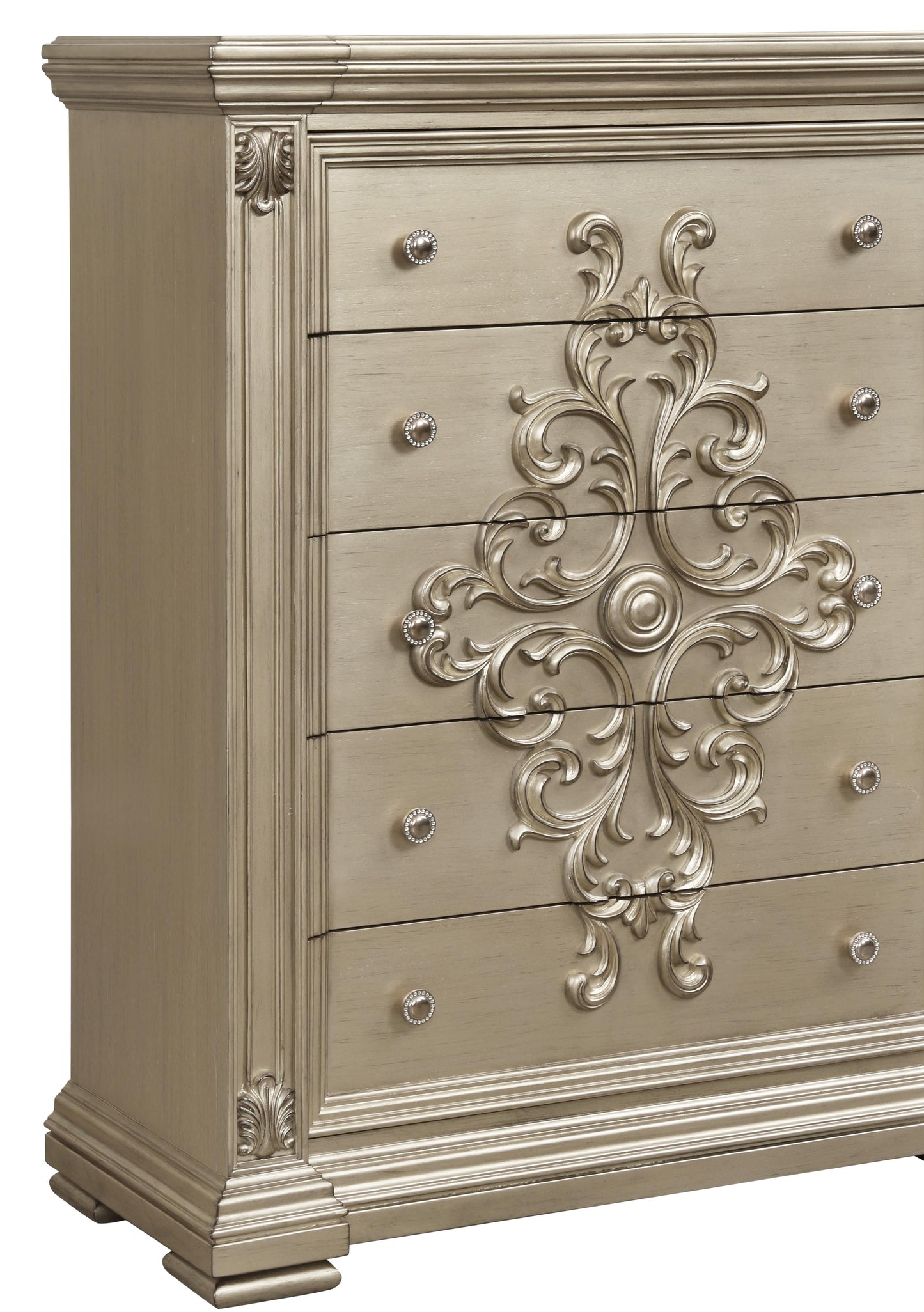 Alicia Transitional Style Chest in Beige finish Wood Cosmos Furniture