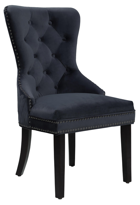 Bronx Transitional Style Black Dining Chair in Walnut Wood Cosmos Furniture