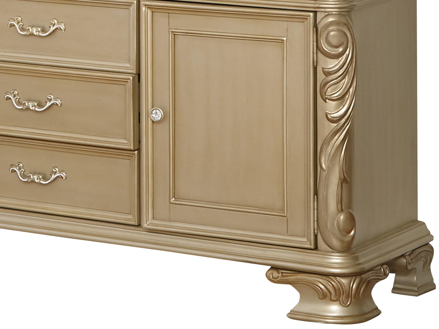 Miranda Transitional Style Dining Buffet in Gold finish Wood Cosmos Furniture