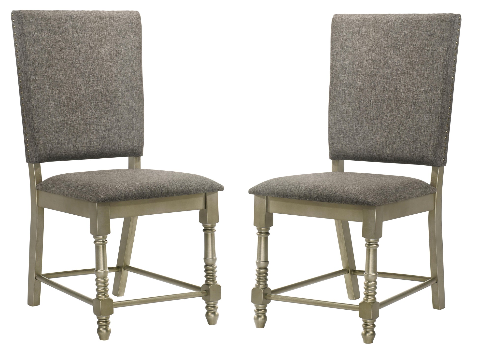 Eden Transitional Style Dining Chair in Dark Gray Fabric Cosmos Furniture