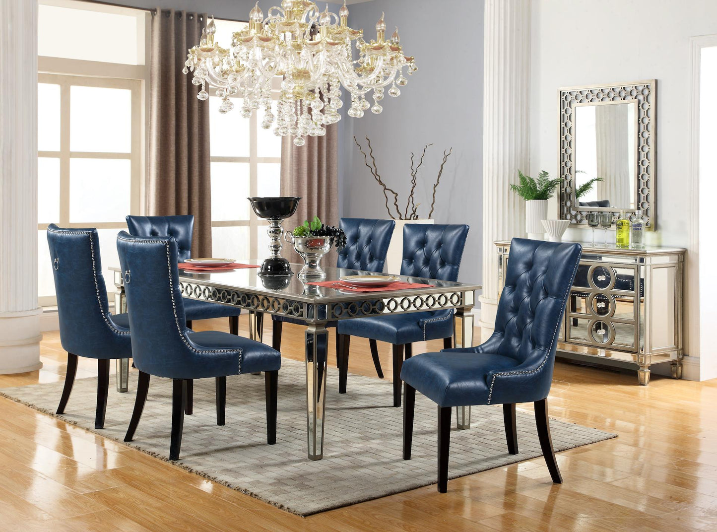 Brooklyn Contemporary Style Dining Chair in Silver finish Wood Cosmos Furniture