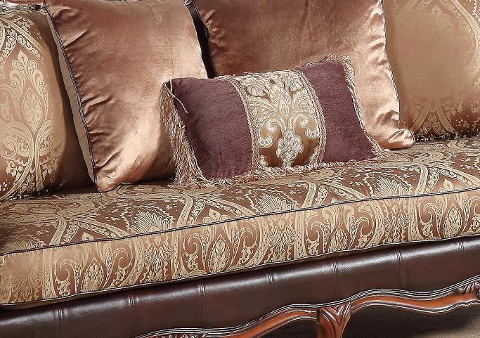 Anne Traditional Style Sofa in Cherry finish Wood Cosmos Furniture