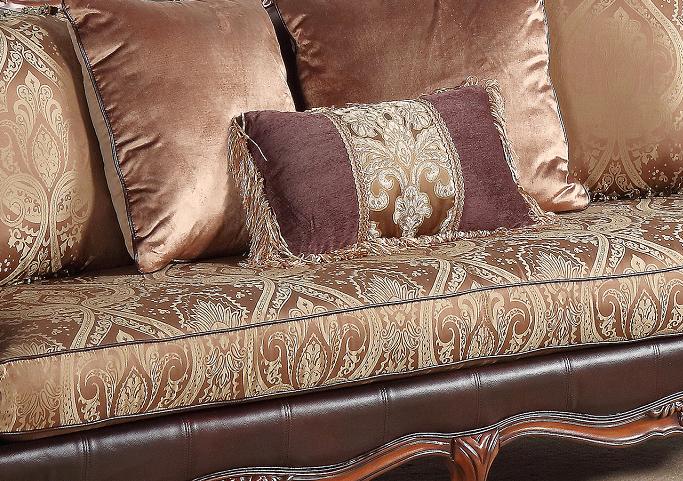 Anne Traditional Style Loveseat in Cherry finish Wood Cosmos Furniture