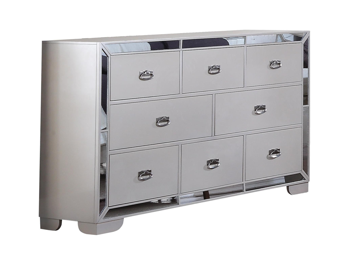 Gloria Contemporary Style Dresser in White finish Wood Cosmos Furniture