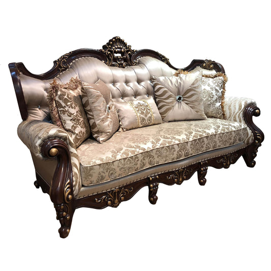 Jade Traditional Style Sofa in Cherry finish Wood Cosmos Furniture