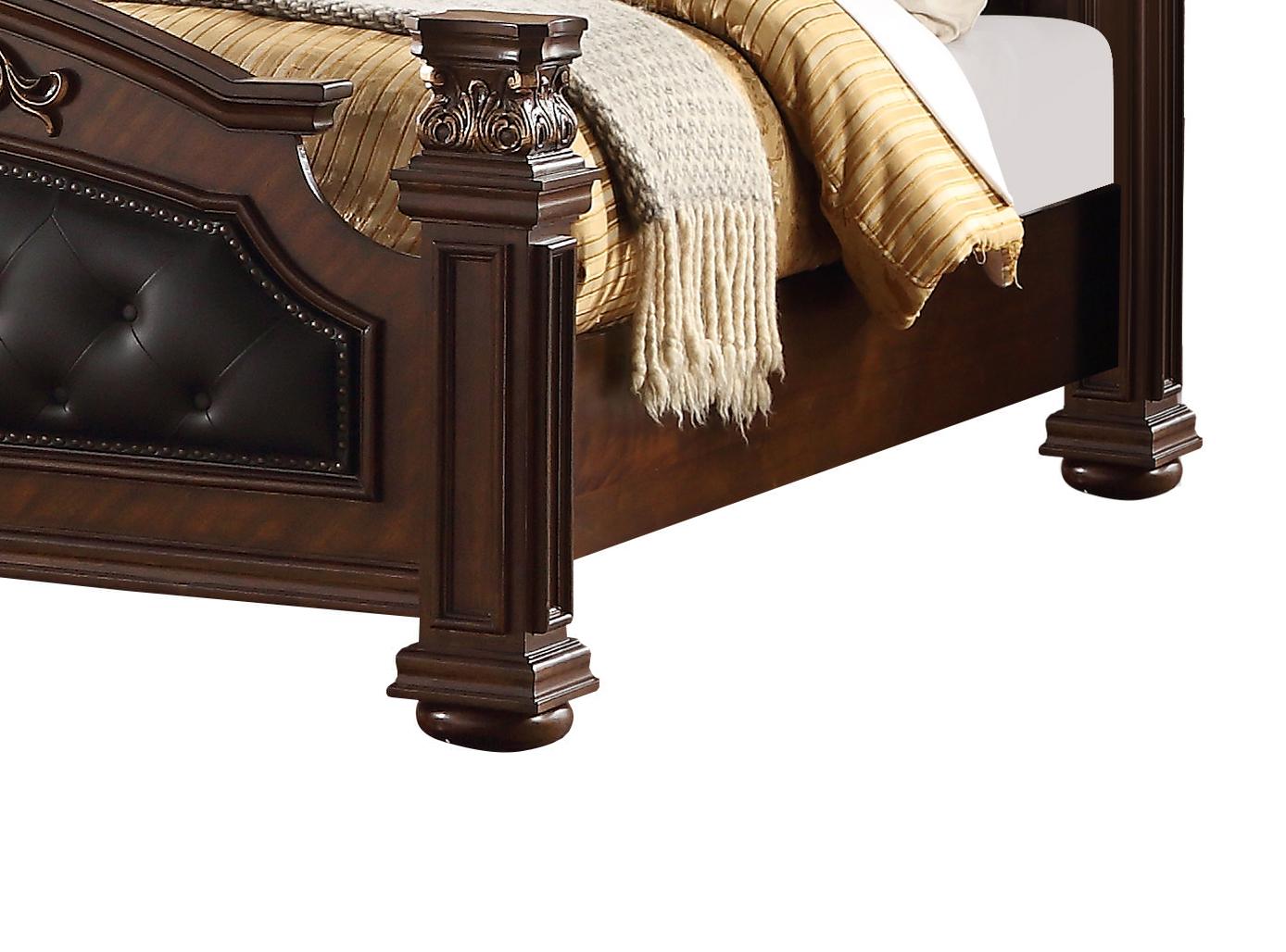 Aspen Traditional Style King Bed in Cherry finish Wood Cosmos Furniture