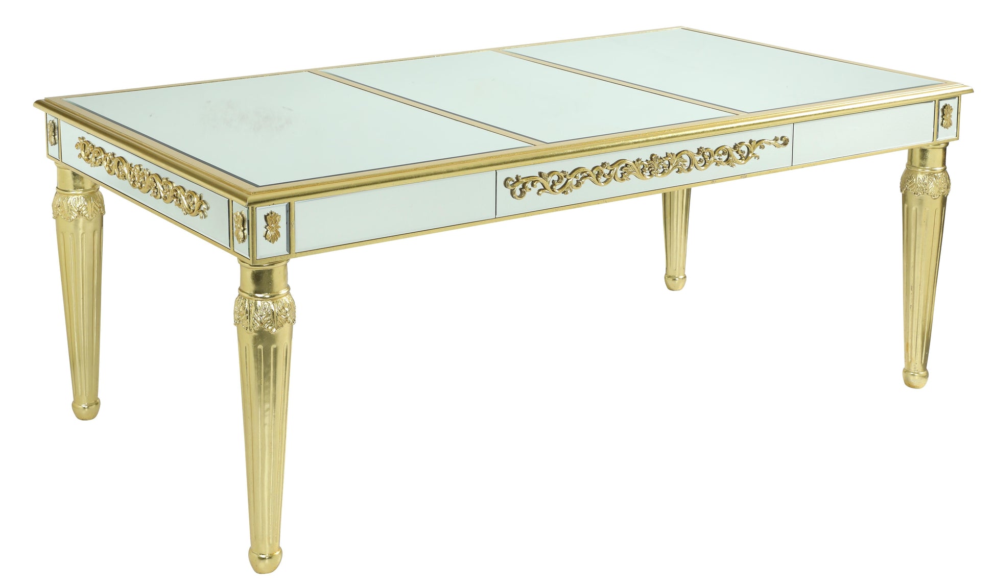 Queen Gold Modern Style Dining Table in Gold finish Wood Cosmos Furniture