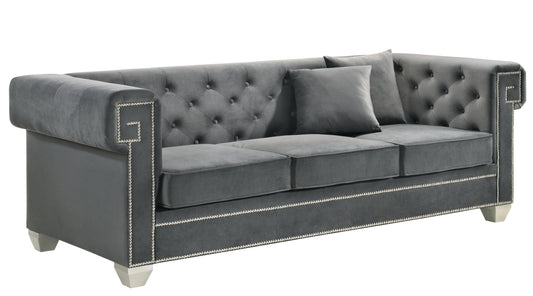 Clover Modern Style Gray Sofa with Steel Legs Cosmos Furniture