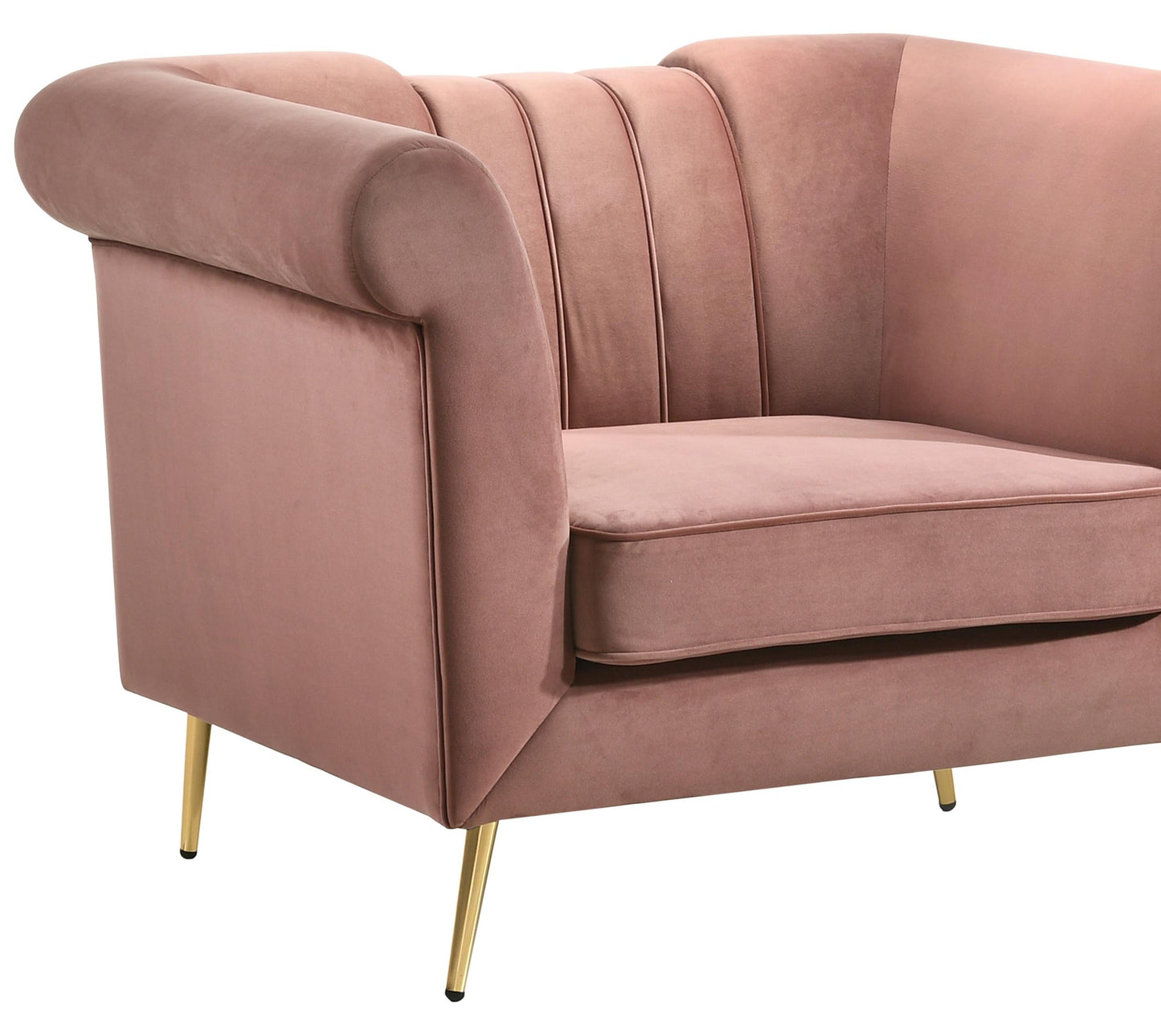 Lexington Transitional Style Coral Chair with Gold Finish Cosmos Furniture