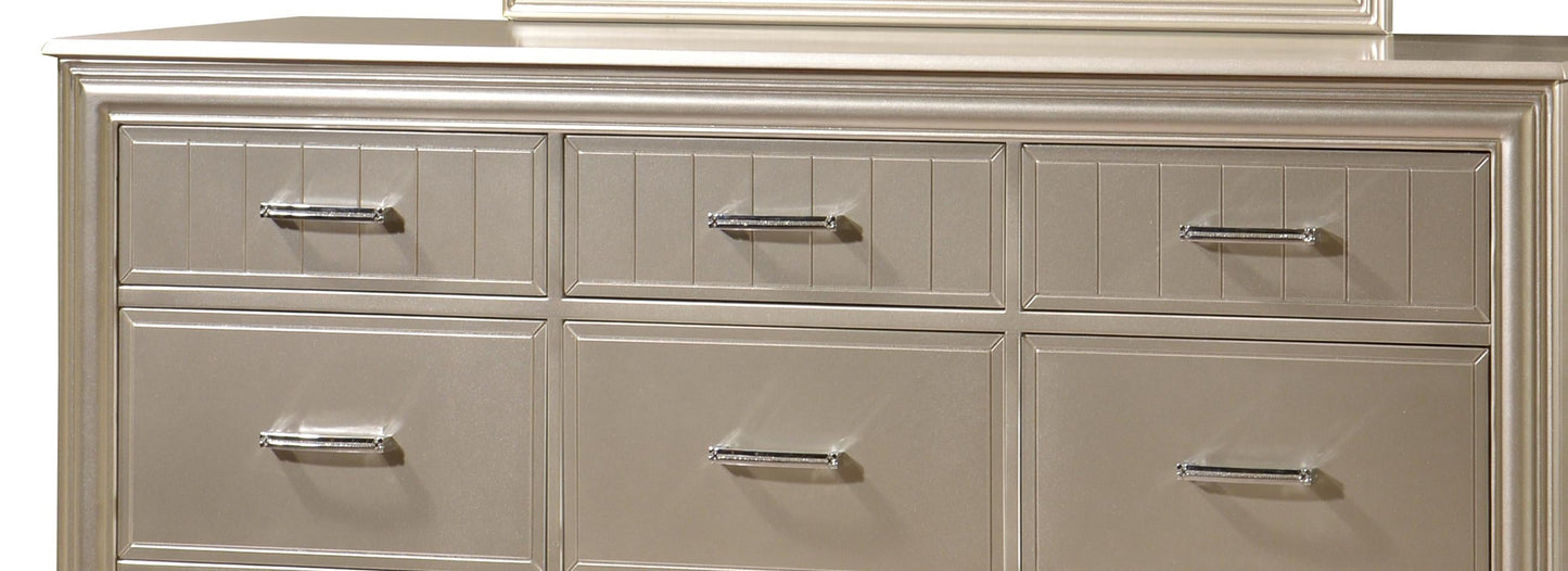 Faisal Transitional Style Dresser in Champagne finish Wood Cosmos Furniture