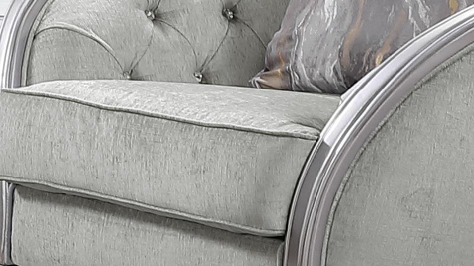 Natalia Transitional Style Chair in Silver finish Wood Cosmos Furniture