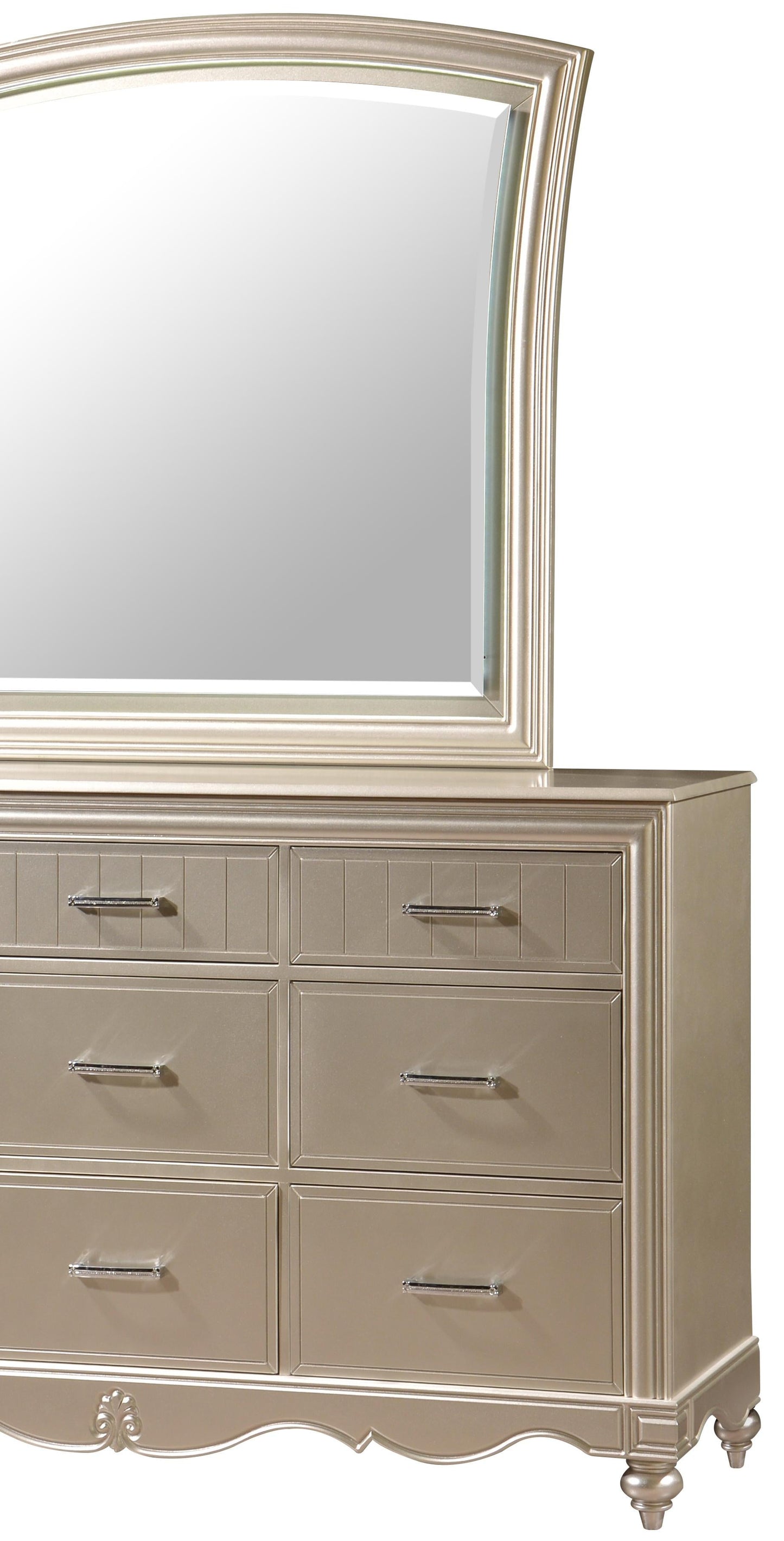 Faisal Transitional Style Dresser in Champagne finish Wood Cosmos Furniture