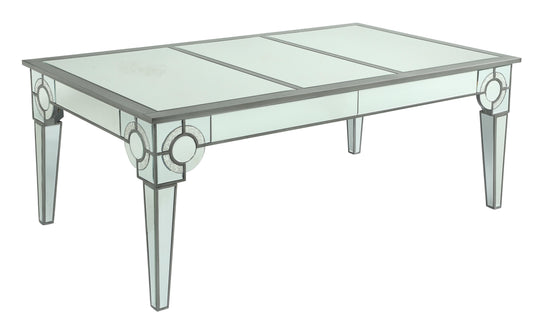 Zoe Modern Style Glass DiningTable with Silver fiinish Cosmos Furniture