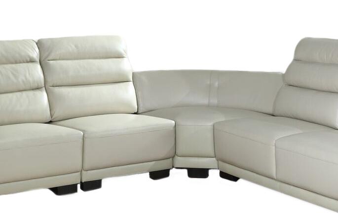 Orchid White Sectional in Faux Leather Cosmos Furniture