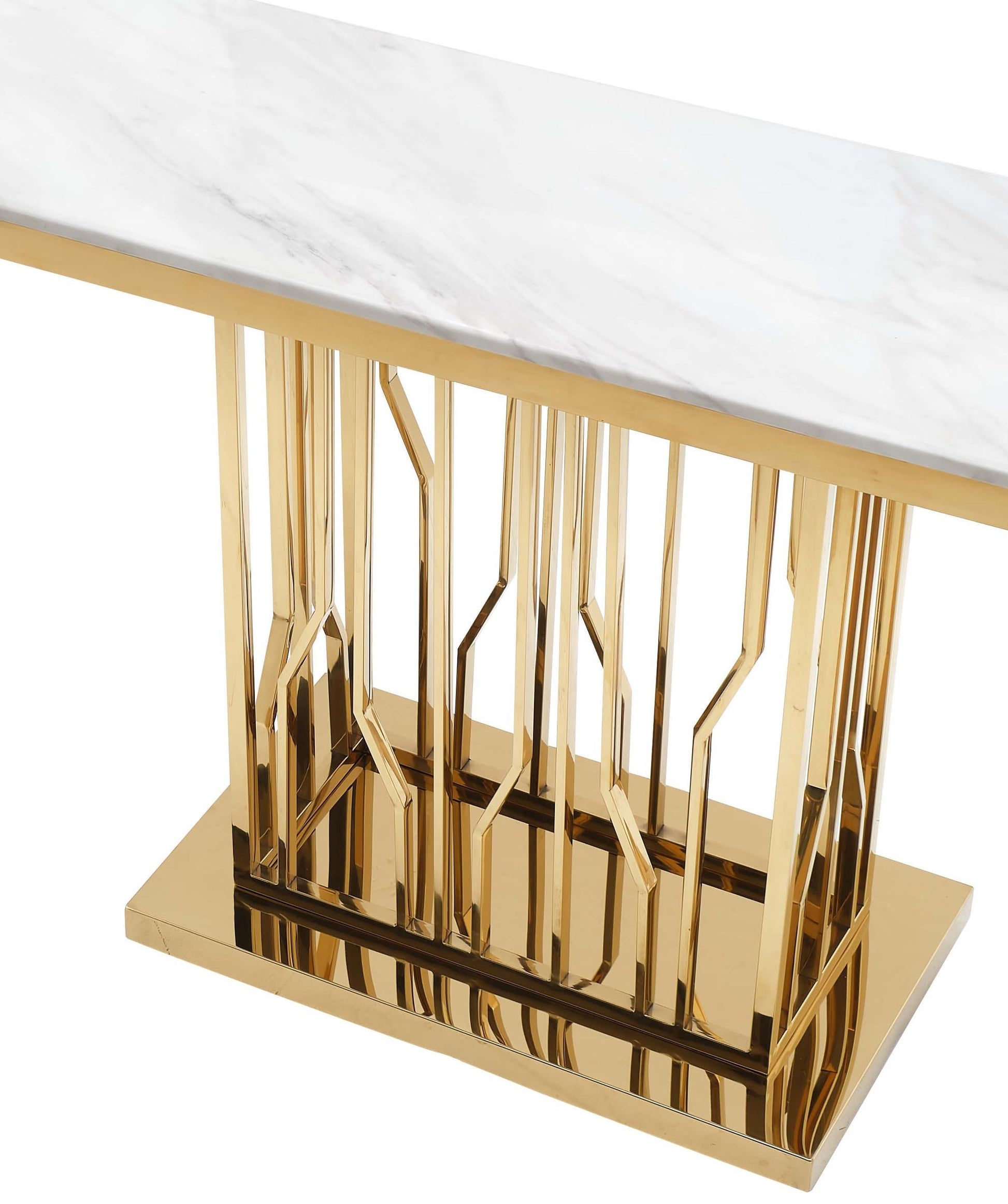 Pandora Modern Style Marble Console Table with Metal Base Cosmos Furniture