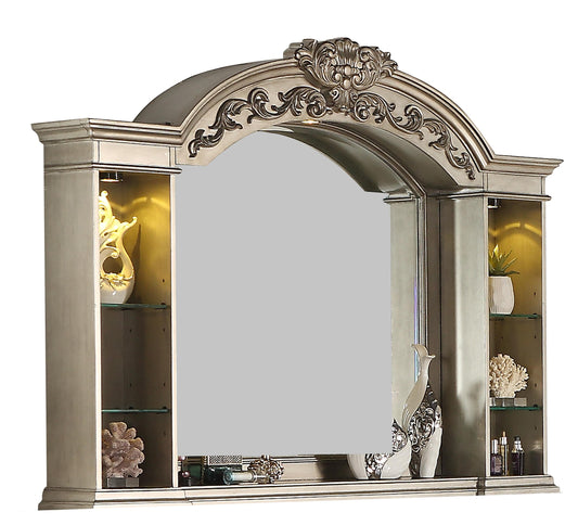 Platinum Traditional Style Mirror in Gold finish Wood Cosmos Furniture