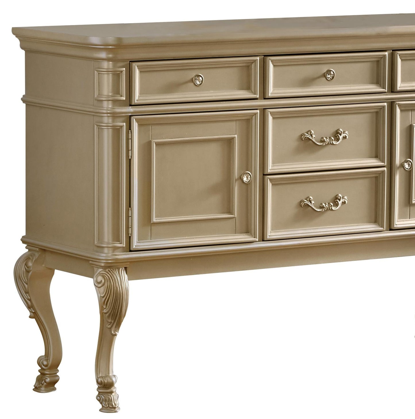 Miranda Transitional Style Dining Server in Gold finish Wood Cosmos Furniture