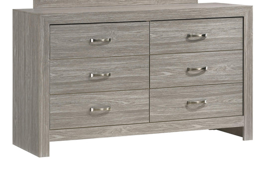 Yasmine White Modern Style Dresser in Gray finish Wood Cosmos Furniture