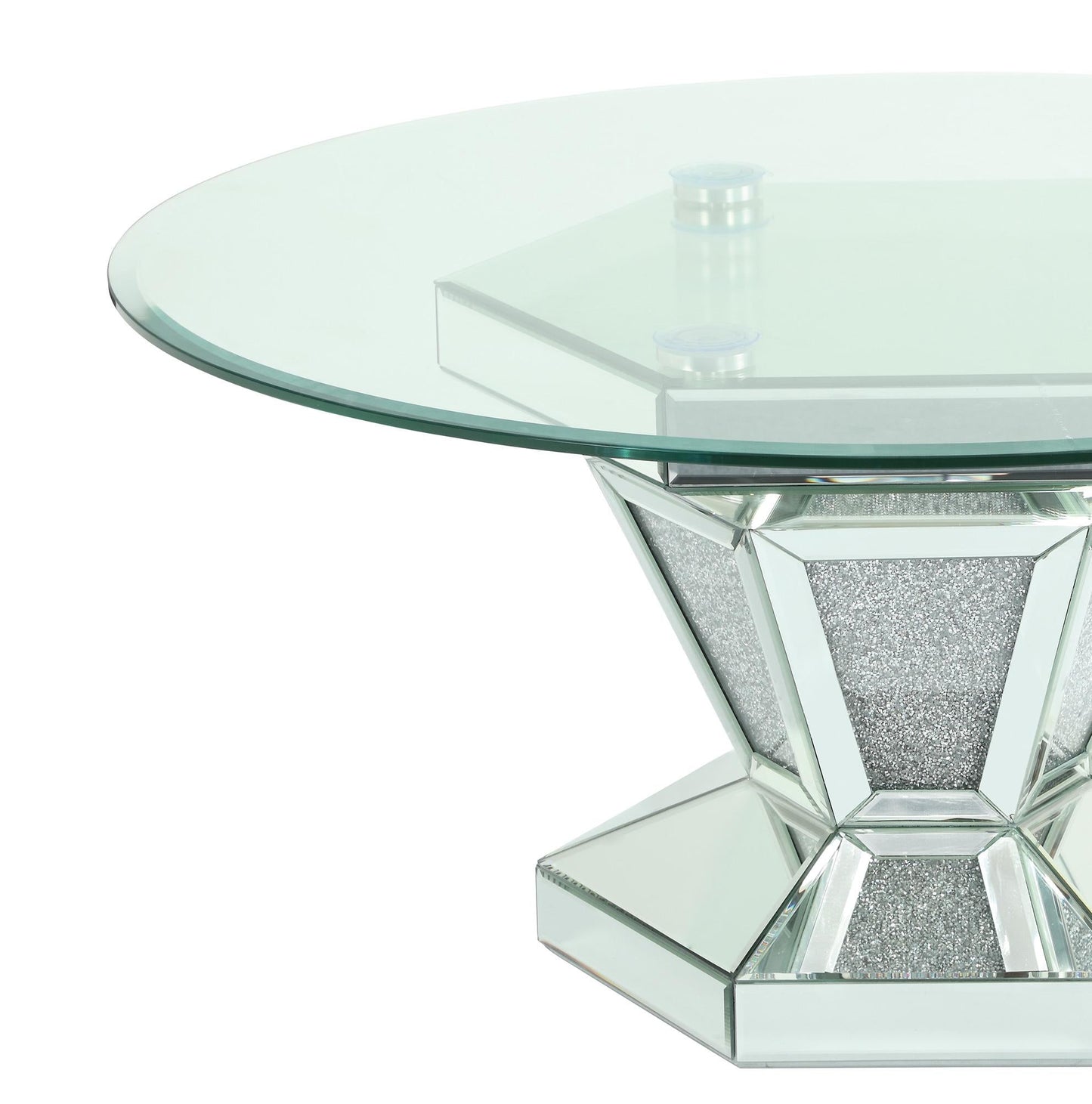 Diva Modern Style Glass Coffee Table with Silver fiinish Cosmos Furniture