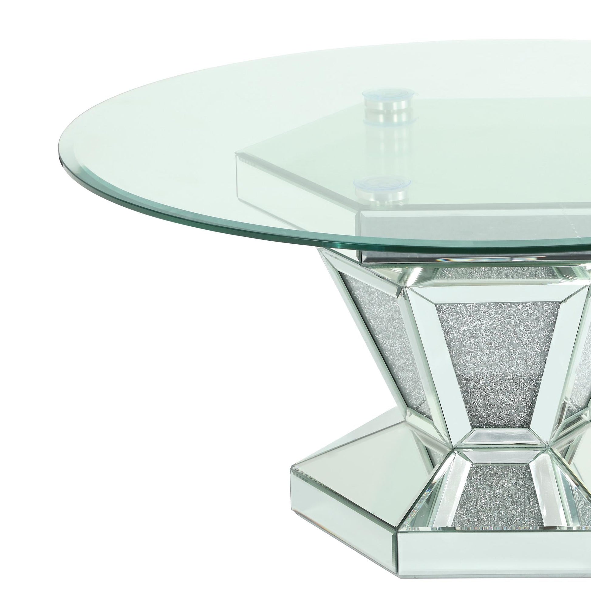 Diva Modern Style Glass Coffee Table with Silver fiinish Cosmos Furniture