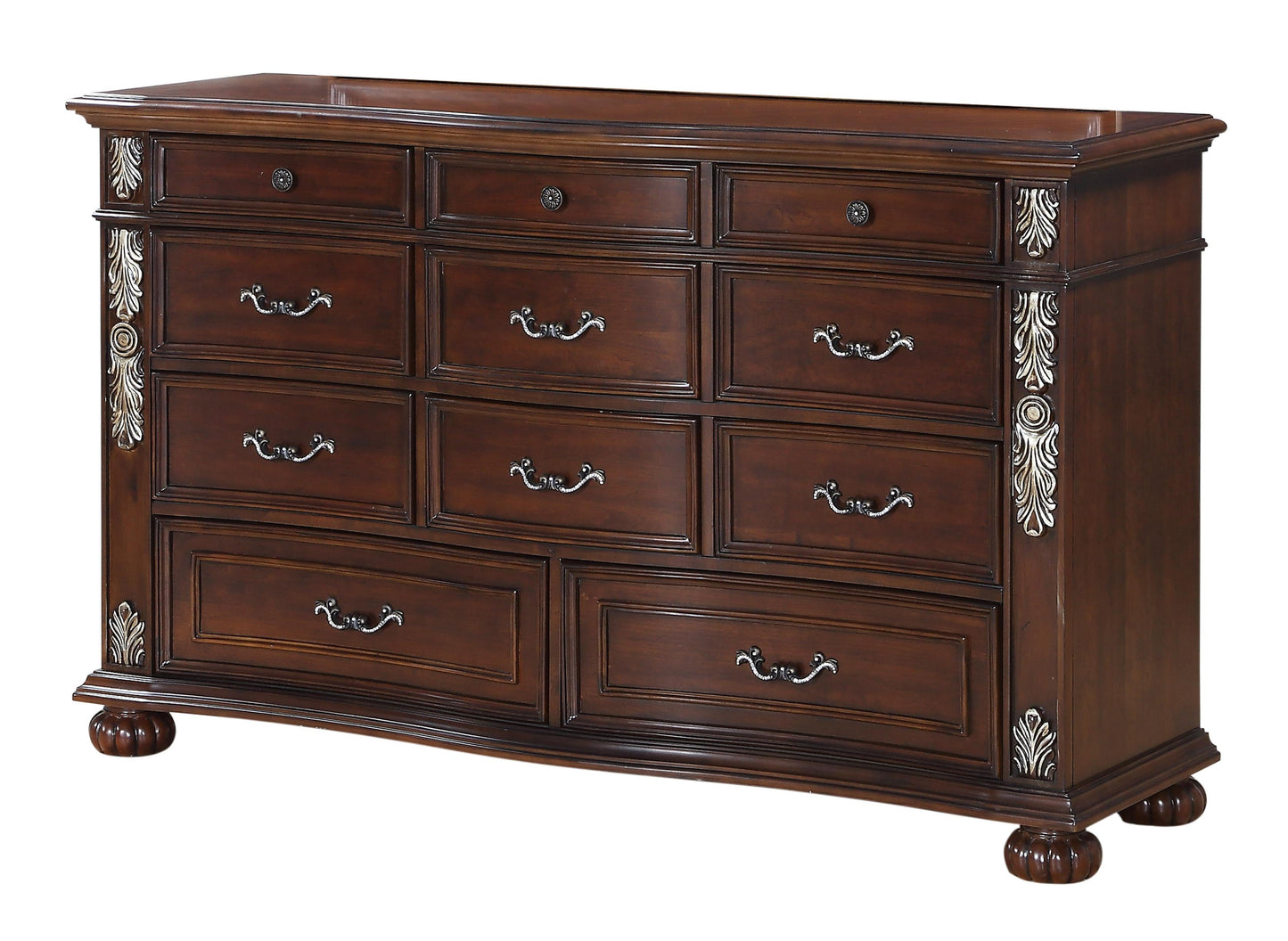 Rosanna Traditional Style Dresser in Cherry finish Wood Cosmos Furniture