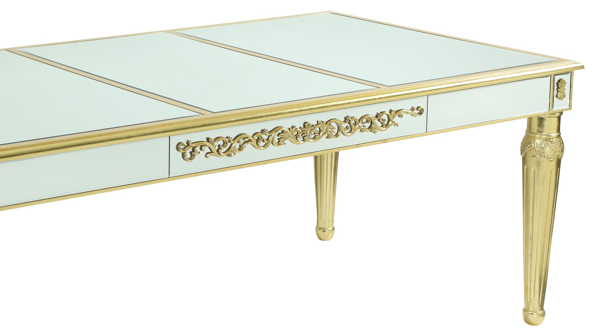 Queen Gold Modern Style Dining Table in Gold finish Wood Cosmos Furniture