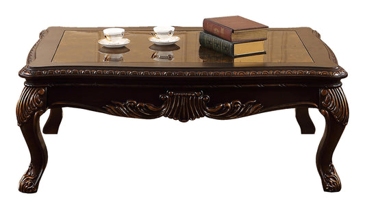 Alexa Traditional Style Coffee Table in Cherry finish Wood Cosmos Furniture