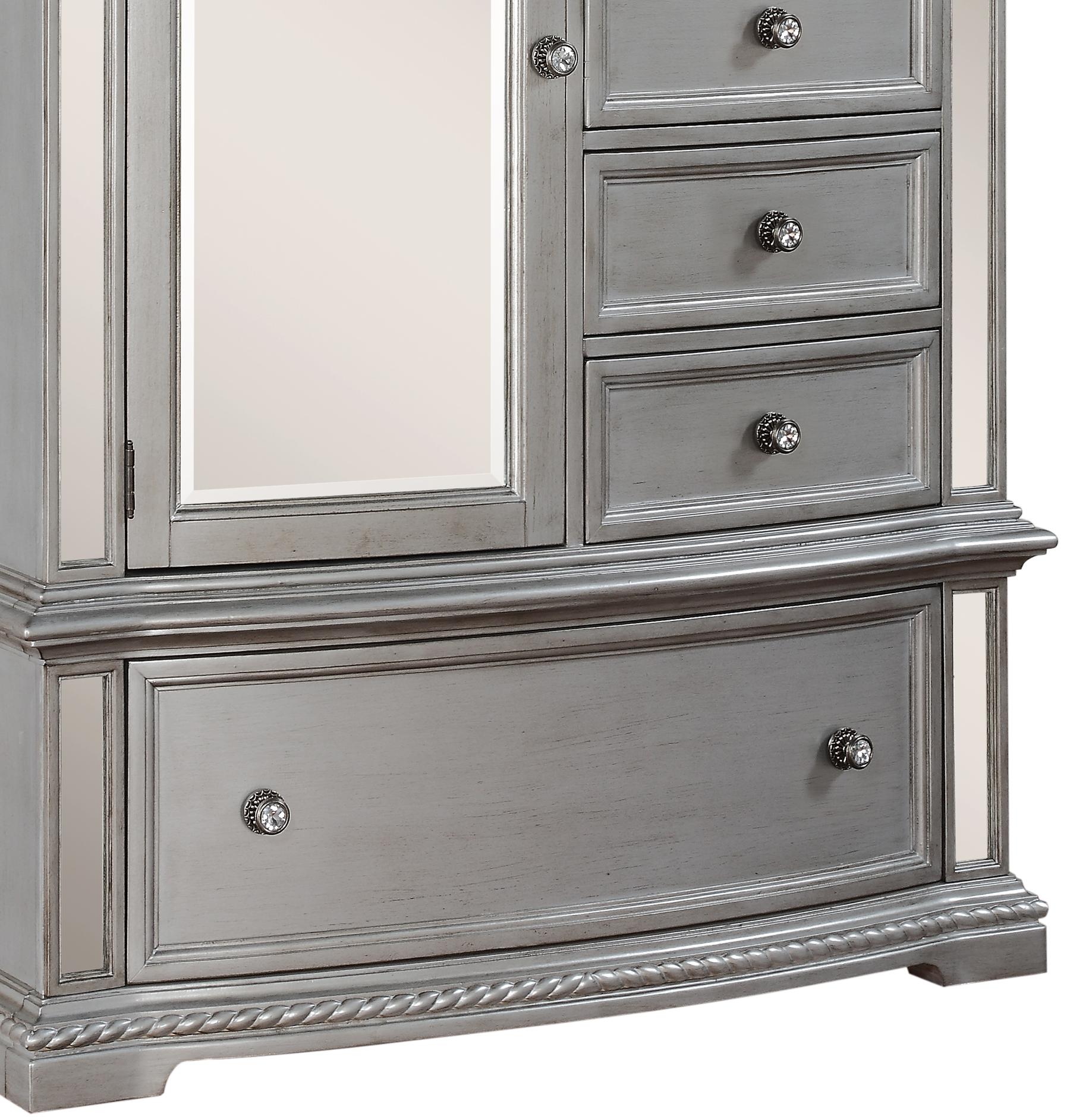 Pamela Traditional Style Chest in Silver finish Wood Cosmos Furniture