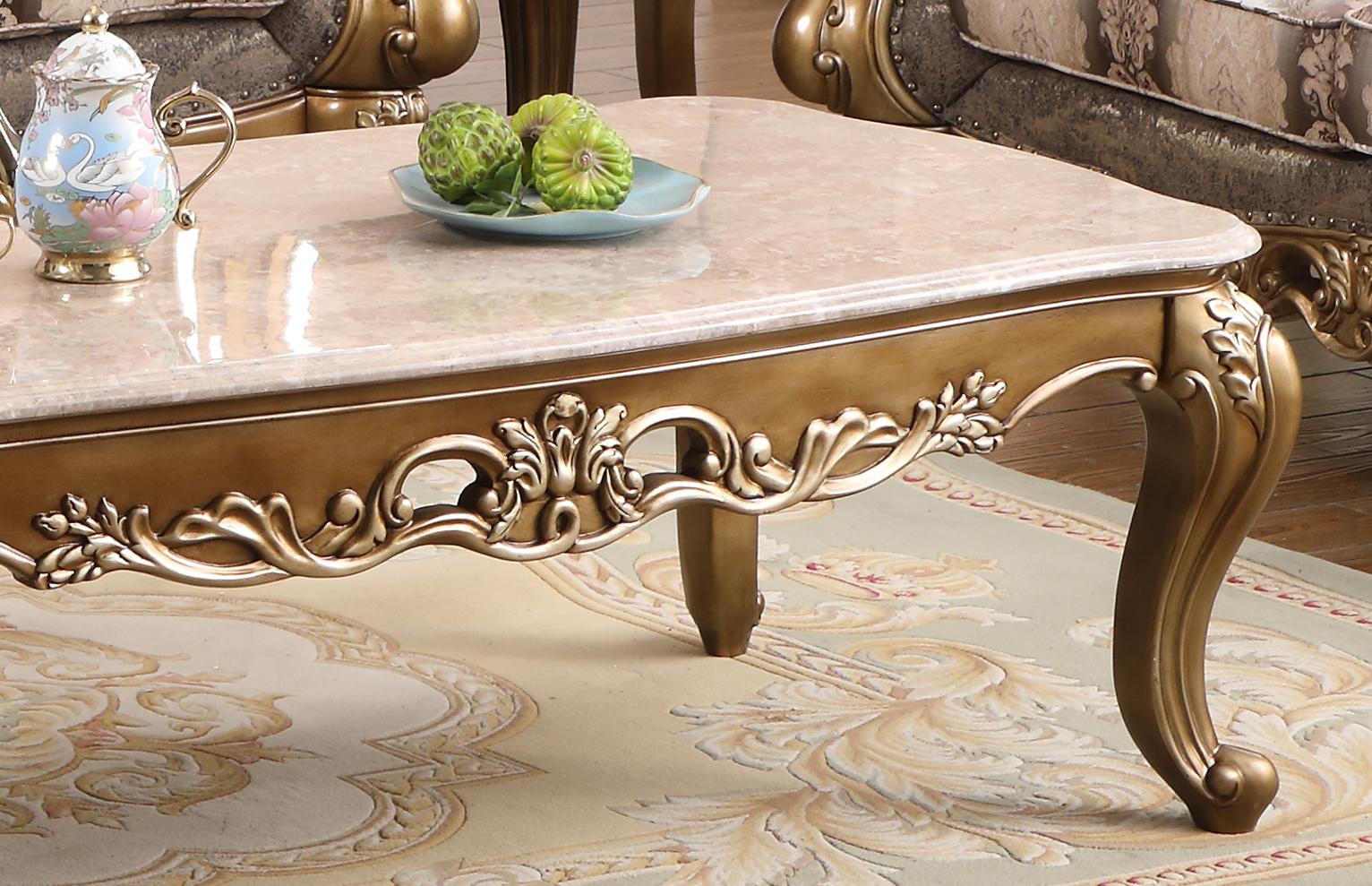 Amelia Traditional Style End Table in Bronze finish Wood Cosmos Furniture