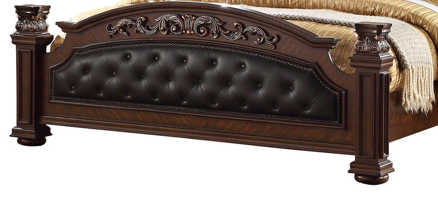 Aspen Traditional Style King Bed in Cherry finish Wood Cosmos Furniture