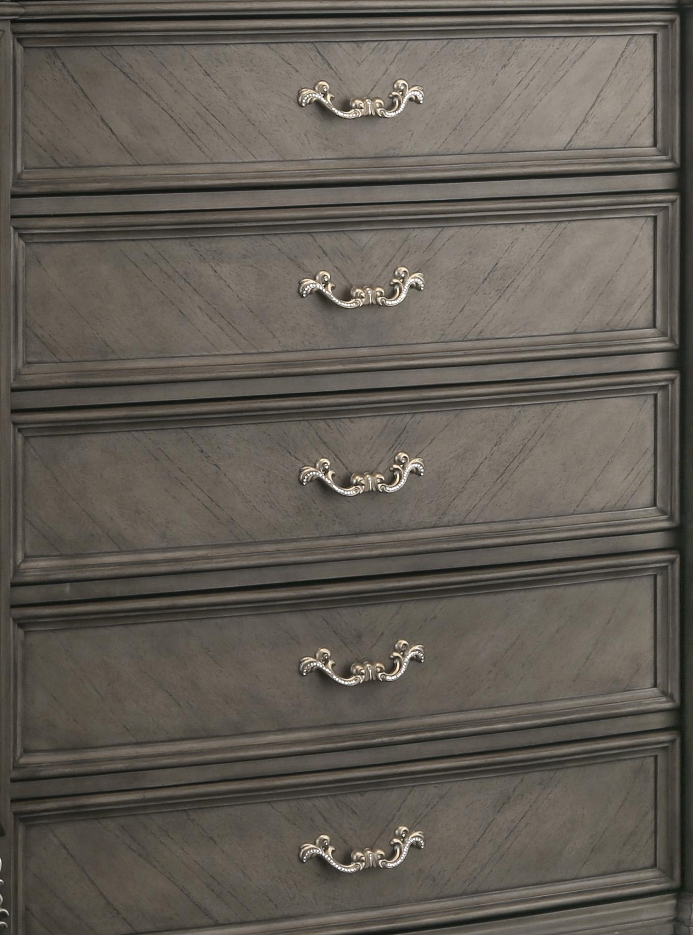 Silvy Transitional Style Chest in Gray finish Wood Cosmos Furniture