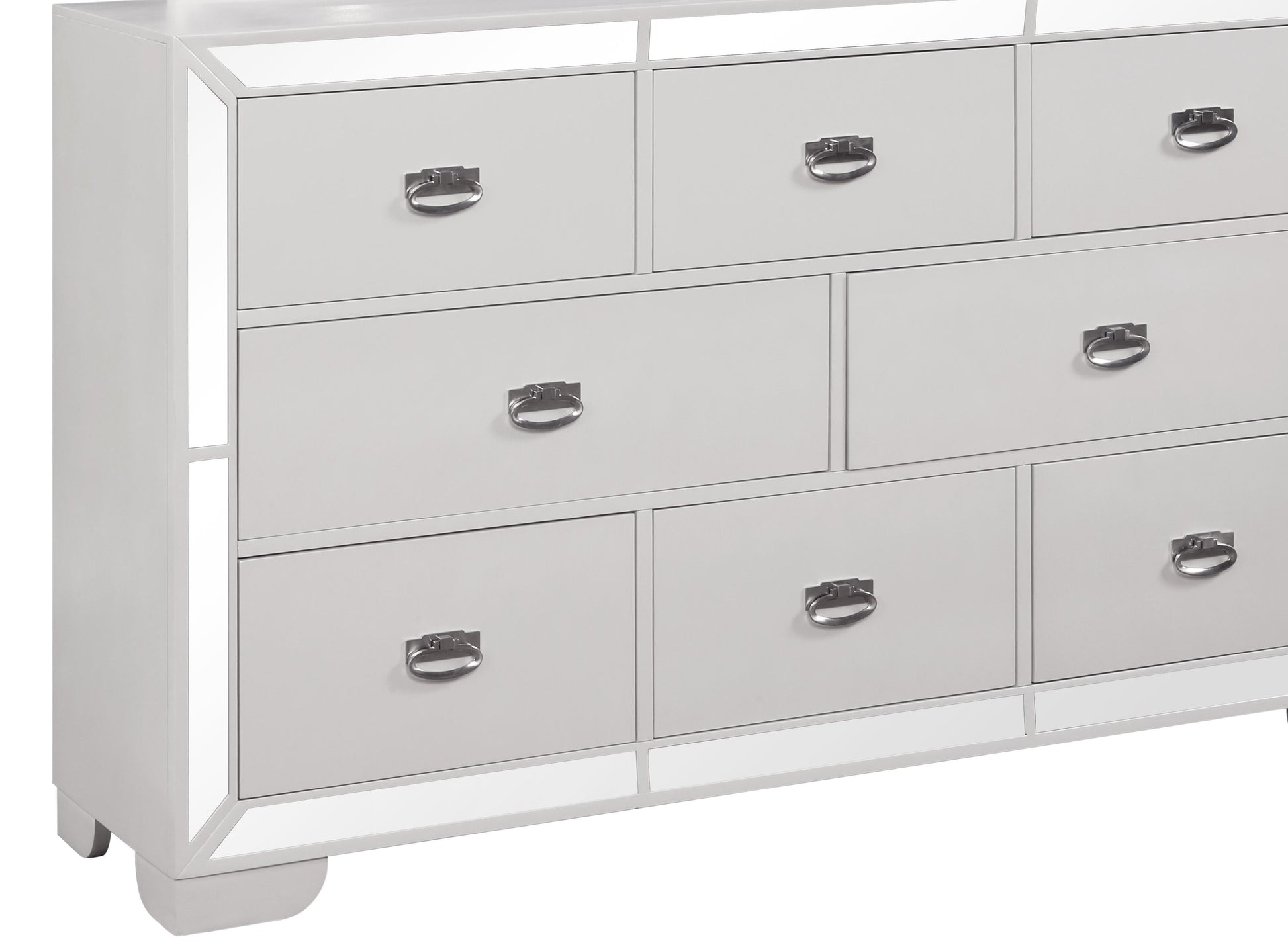 Grand Gloria Contemporary Style Dresser in White finish Wood Cosmos Furniture